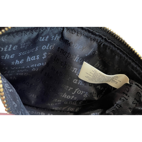 KATE SPADE Leroy Street Glitter Bee Black Leather Silver Sequins Wristlet NWOT - Picture 4 of 9